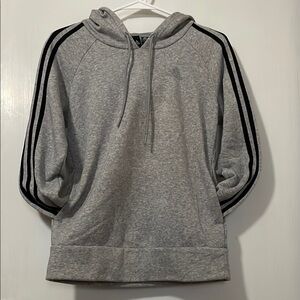 Adidas Heather Gray Hoodie with Black Accents